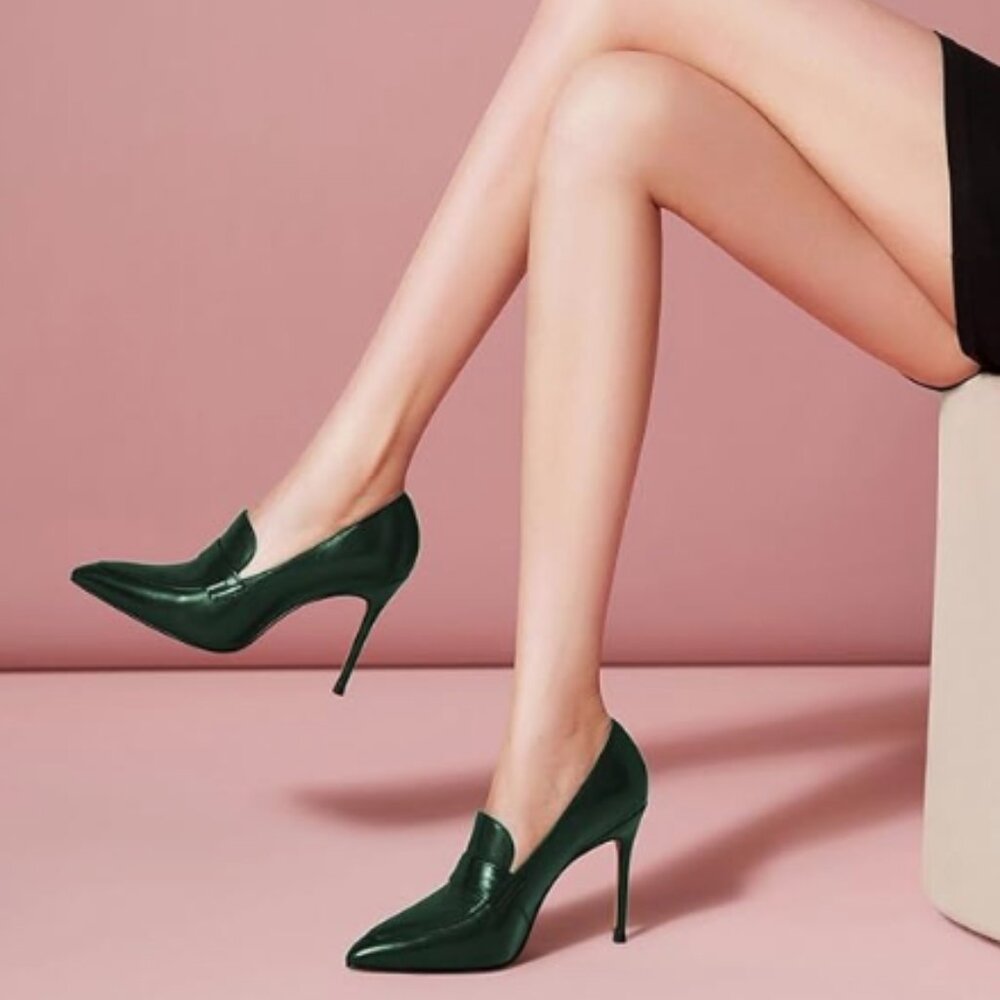 Chic Forest Green Stiletto Heels